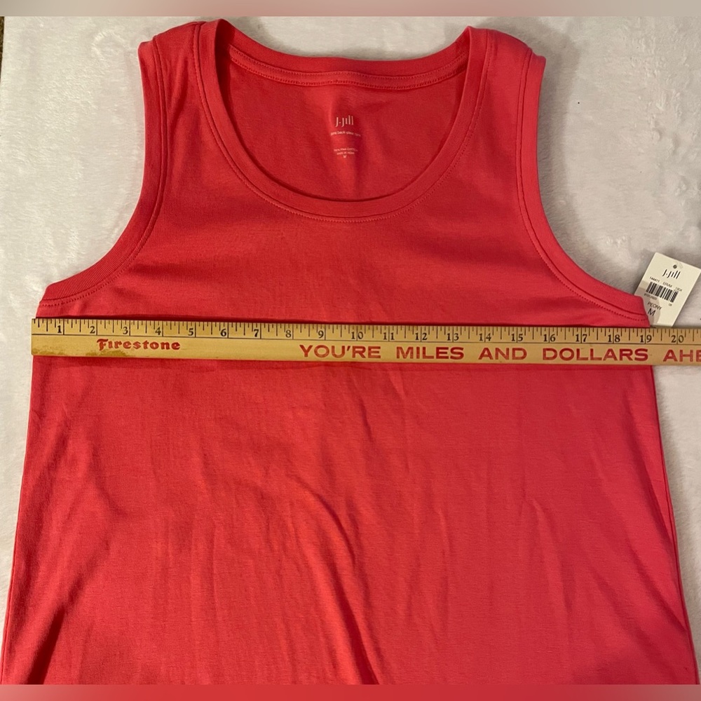 NWT J Jill Pima back-pleat tank, size medium, peony color - Picture 4 of 4